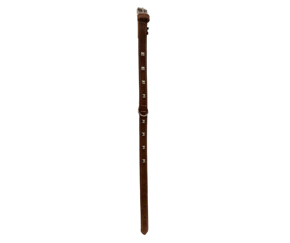 Zgarda piele, tinte - 45cm - Maro