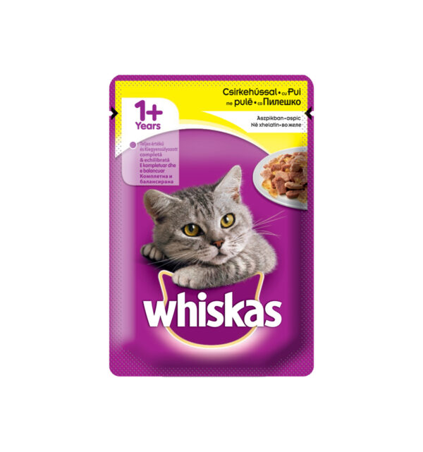 Whiskas hrana umeda pentru pisici adulte, cu pui in aspic 100 g Anima Land