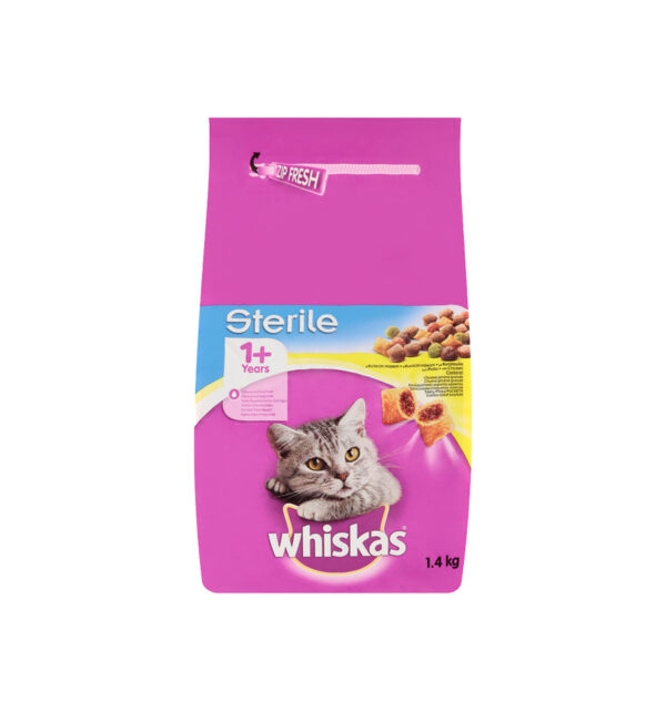 Whiskas hrana uscata cu pui pentru pisici sterilizate adulte 1,4 kg Anima Land