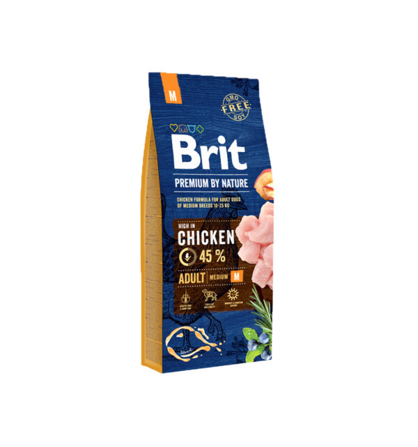 Hrana uscata pentru caini, Brit Premium By Nature, Adult M, 15 Kg Anima Land