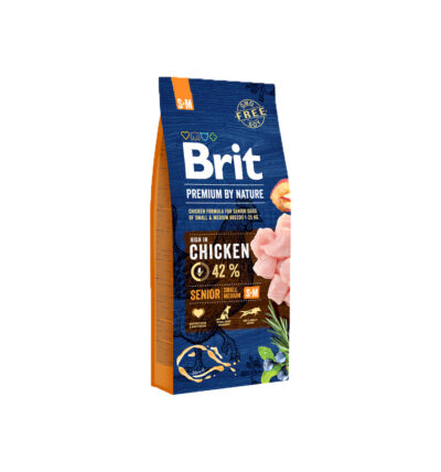 Hrana uscata pentru caini, Brit Premium By Nature, Senior S+M, 15 Kg Anima Land