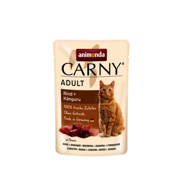 Mancare umeda pentru pisici Carny Adult, Vita + Cangur, 85g Anima Land