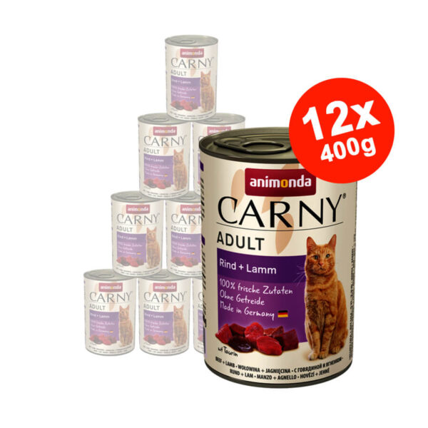 Hrana umeda pentru pisici Carny Adult, Vita + Miel, 12x400g Anima Land