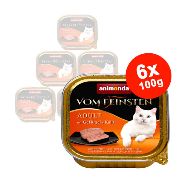 Hrana umeda pentru pisici Vom Feinsten Classic Pui + Manz 6x100gr Anima Land